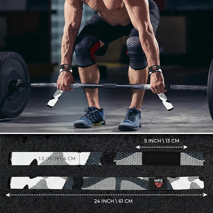 Weight Lifting Straps Wrist Support Padded Neoprene Gym Cross Training Hand Bar Weightlifting Straps Fitness Bodybuilding Power Exercise Grips Deadlift Men Women