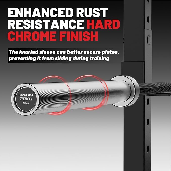 7FT Olympic Barbell 45 lb Barbell 2 INCH 1000lbs/1500lbs Capacity Olympic Bar with Moderate Knurling For Squats Curls Deadlifts