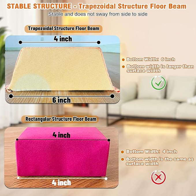 MARFULA 6 FT / 8 FT / 9 FT Folding Gymnastics Beam Foam Balance Floor Beam - Extra Firm - Suede Cover - Anti Slip Bottom with Carry Bag for Kids/Adults Home Use