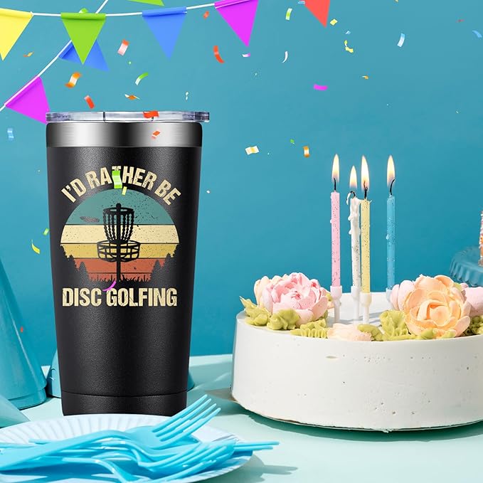 Disc Golf Gifts for Men - Christmas, Birthday Gifts for DiscGolf Player - I’d Rather Be Disc Golfing Tumbler Cup 20 oz