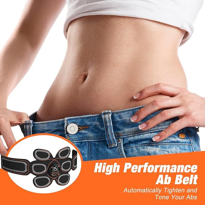ABS Muscle Stimulator, Ab Toning Trainer Fitness Belt, Workout Equipment for Abdomen, Arms and Thighs