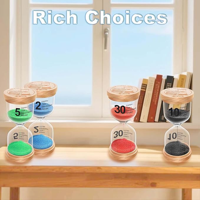 15 Minute Sand Timer Hourglass, Beech Wood Hourglass Sand Clock, Small Wooden 15 Min Hour Glass, Minutes Sandglass, Reloj De Arena, Classroom, Game, Kitchen, Home, Office, Decorative