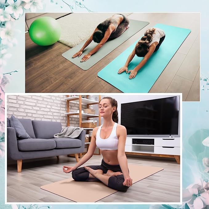 Timgle 12 Pack Yoga Mat Bulk, 4mm Thick Extra Long Sports Mat Anti Slip Tear Resistant Yoga Exercise Set for Fitness Stretching Home Workout Gym and Studio