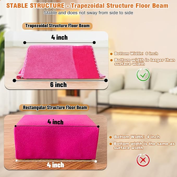MARFULA 6 FT / 8 FT / 9 FT Folding Gymnastics Beam Foam Balance Floor Beam - Extra Firm - Suede Cover - Anti Slip Bottom with Carry Bag for Kids/Adults Home Use