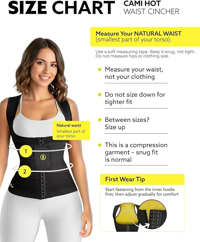 HOT SHAPERS Cami Waist Cincher & Waist Trainer – Hourglass Essentials Neoprene Sweat Vest for Body Sculpting & Core Support