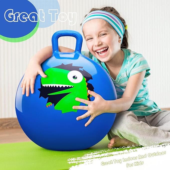 PlayZap Hopper Balls for Kids 6-12, 20 Inches Bouncy Ball with Handle, 20" Inflatable Bouncing Hopper, 50cm Jumping Toys, Garden Hopping Toys Girls Boys Gifts