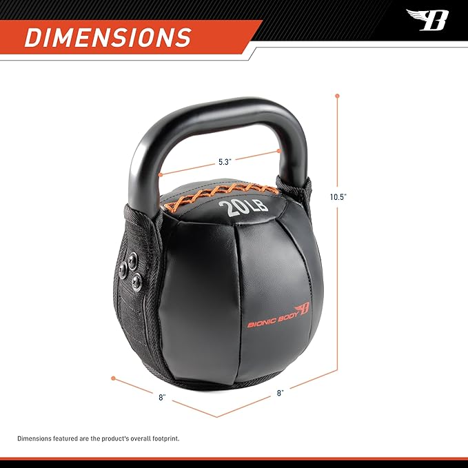 Bionic Body by Kim Lyons Soft Kettlebell with Handle | Soft Weight for Strength Training, Conditioning, Core & Full Body Workouts | Ergonomic Grip | Home Gym, Cross Training, HIIT & Functional Fitness Equipment