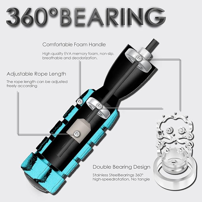 Weighted Jump Rope for Fitness Adjustable Ropeless Bod Rope High Speed Skipping Rope for Workout Weight Loss Cordless Jumping Rope for Men Women Kids