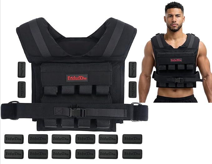 Weighted Vest – Tactical 1000D Cordura Fabric Adjustable Vest for Rucking, Running, Strength Training, Cross fit & Home Workouts