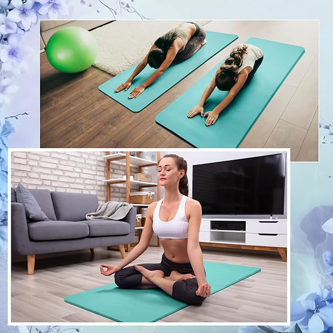 Timgle 6 Pcs 10mm Thick Yoga Mat Bulk 68 x 24 Inches Anti-slip Tear-resistant Exercise Mat Adult Gym Mats for Fitness, Stretching, Workout and Studio, Outdoor Yoga, Pilates