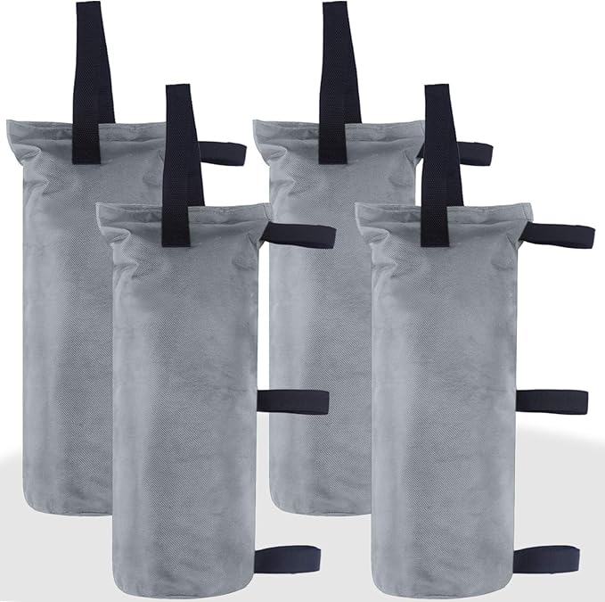 ABCCANOPY Canopy Weights Set of 4-150LBS Sand Bags for Pop up Tent, Weight Bags for Outdoor Gazebo, Trampoline, Pergola, Gray (Without Sand)