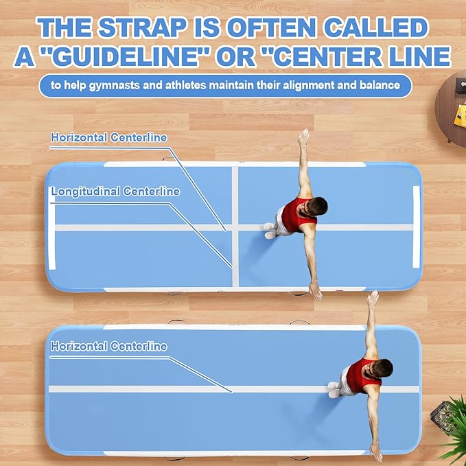FBSPORT Inflatable Air Gymnastics Mat Training Mats 4/8 inches Thickness Gymnastics Tracks for Home Use/Training/Cheerleading/Yoga/Water with Pump