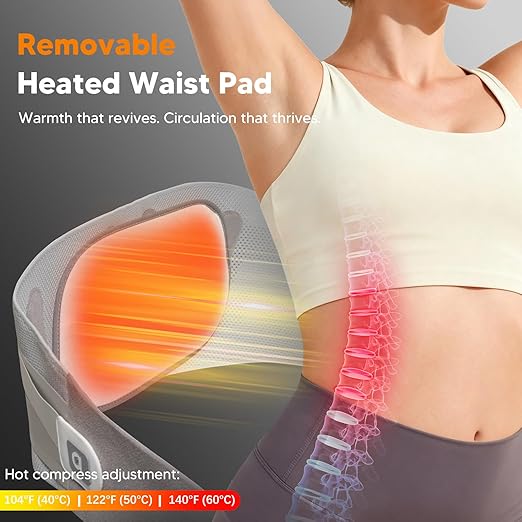 arboleaf Lower Back Pain Relief Belt - Adjustable Heated Back Brace with Detachable Heating Pad, 360° Wrap for Sciatica, Herniated Disc, Muscle Strain Size XXL (Waist 39"-43")
