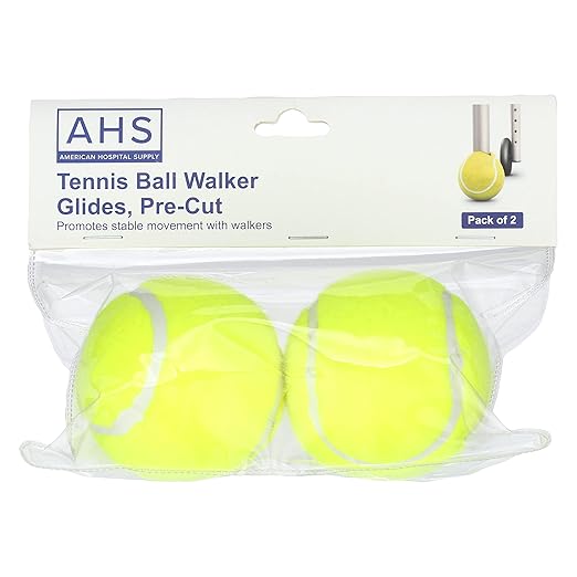 AMERICAN HOSPITAL SUPPLY AHS Tennis Balls for Walker Legs Tennis Balls for Walkers for Seniors Complete Support & Surface Protection | Pair of 2 Precut (Yellow)