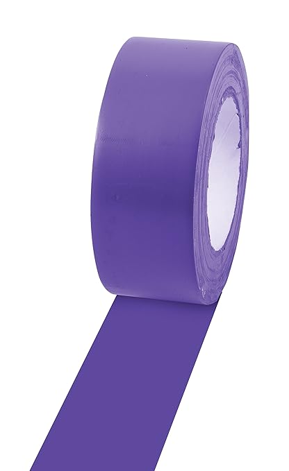 Champion Sports Vinyl Tape, 2” Wide x 60 Yards Long, Purple - Durable Floor Marking Tape - Schools, Gyms, Restaurants