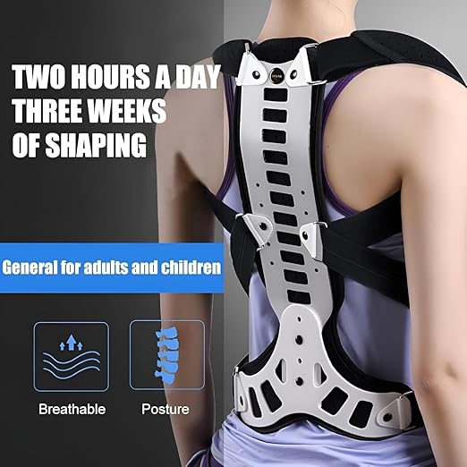 Adjustable Spine Posture Corrector for Back Support,2026 New Full Scoliosis Back Brace Posture Corrector for Kyphosis and Vertebral Compression Fracture Men and Women (Black, Medium)