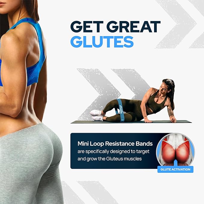 Latex Mini Resistance Bands Sets for Trainers, Bootcamp, Gym for Men and Women in Fun Colors - Ebook, Videos and Workout Chart Included by Iron Core Fitness