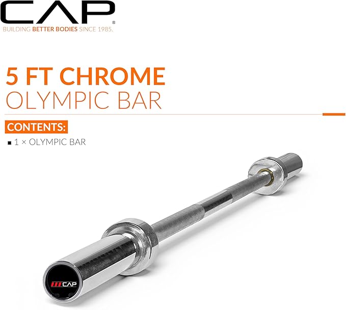CAP Barbell 2-Inch Olympic Barbell Bars | 5 ft, 6 ft, & 7 ft | Multiple Options