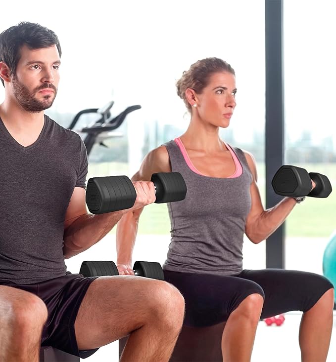 10LBS 20LBS 30LBS Dumbbells Adjustable Dumbbell Set of 2, Hand Weights for Women Men Free Weight Dumbbells Sets for Home Gym & Outdoor Exercise Workout Strength Training Equipments