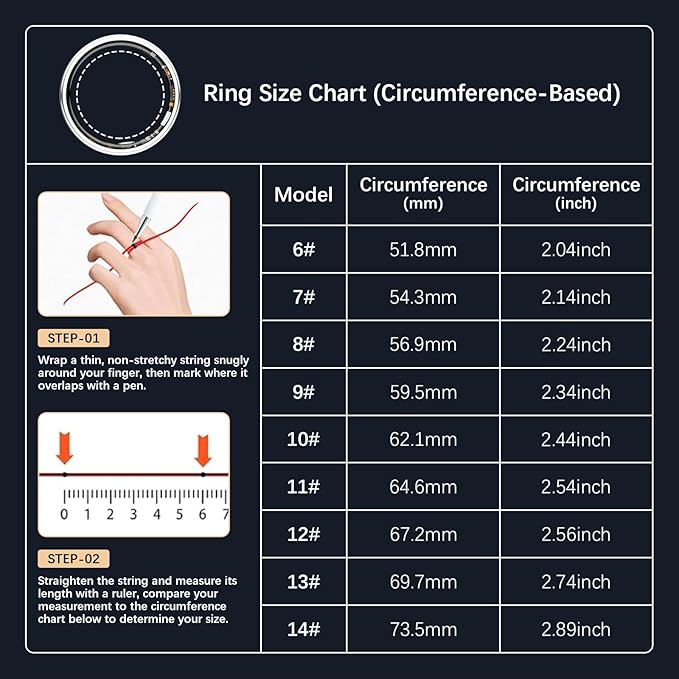 Smart Rings for Women Men, Fitness Ring with Heart Rate, Blood Oxygen, HRV, Stress, Sleep Tracker, Step Tracker, No Subscription Fee, lP68 Waterproof Smart Ring for iPhone & Android (Silver 8#)