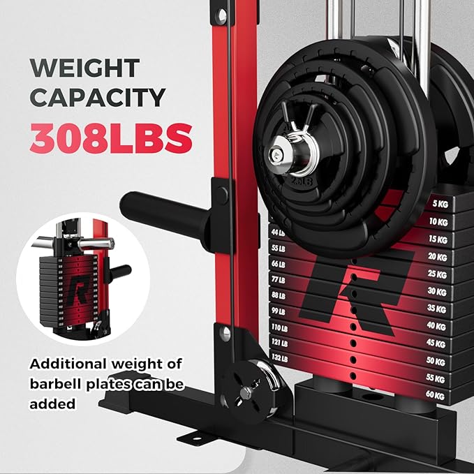 RitFit M1 Pro Smith Machine with Cable Crossover System, Multi-Function Squat Rack Power Cage for Home Gym, Power Rack and Packages