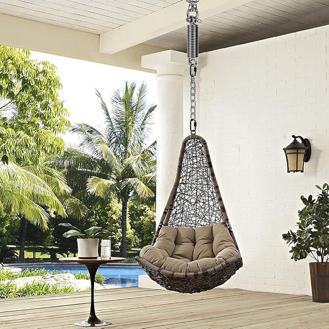 SELEWARE Hammock Chair Hanging Kit, Stainless Steel Bearing Swing Hanger with Heavy Duty Spring and Chain, Ceiling Mount for Hanging Indoor Outdoor Swing, Hammock Chair, Heavy Punching Bag