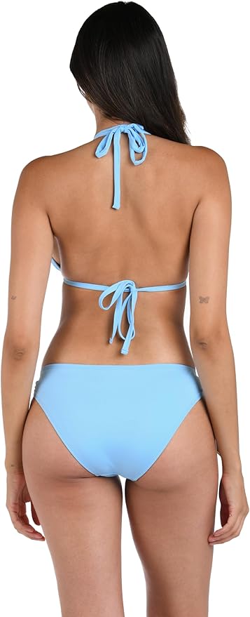 Island Goddess Rouched Halter Bikini Swimsuit Top