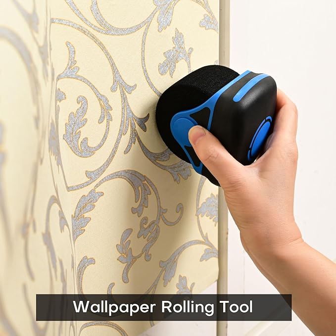 NEWISHTOOL Sponge Seam Roller Vinyl Applicator Tool, 2 Pack Soft Foam Wheel Roller Paint Roller, Pro Heat-Resistant Rolling Tools for Vinyl Application on Vehicle Contoured, Rivets and Uneven Surface