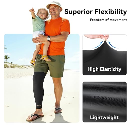 Copper Leg Compression Sleeve for Men & Women [360° Full Compression & Copper Infused] Knee Stabilizer Brace for Meniscus Tear, ACL, MCL, Arthritis & Joint Pain Relief, Calf & Thigh Support for Running