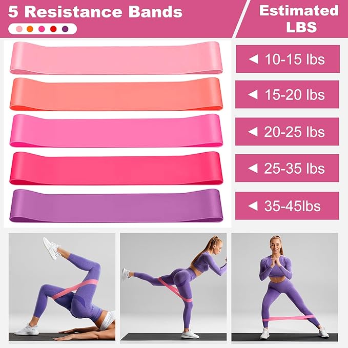 Pilates Kit for Home Workouts, Pilates Equipment Ring and Ball Set with Hip Thrust Belt, Pilates Essentials Kit for Women, Home Pilates Workout Starter Kit for Toning & Strength (Pink)