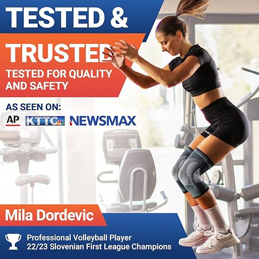 DR. BRACE ELITE Knee Brace with Size Stabilizer (2 Pack) Knee Brace for Women & Men, Workout, Sports, Daily Knee Compression Sleeve for Maximum Knee Pain Support & Fast Recovery (Uranus, Medium)