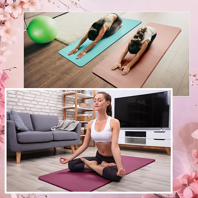 Timgle 6 Pcs 10mm Thick Yoga Mat Bulk 68 x 24 Inches Anti-slip Tear-resistant Exercise Mat Adult Gym Mats for Fitness, Stretching, Workout and Studio, Outdoor Yoga, Pilates