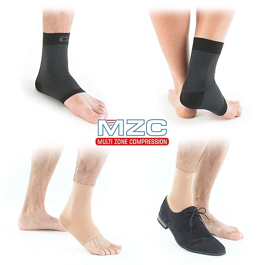 Neo-G Airflow Ankle Compression Sleeve - Sports, Daily Wear - Compression Ankle Brace, Tendonitis Support, Compression Ankle Support for Weak Ankles and Joint Pain - Airflow - L – Beige