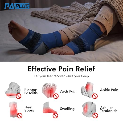 6 Pairs Plantar Fasciitis Socks for Men & Women, Ankle Brace Compression Socks with Arch Support for Achilles Tendonitis, Heel Pain, Swelling & Arthritis Relief, Black, Nude, Navy, Large