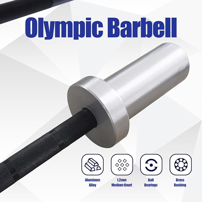 Kids Barbell 5LB Mini Barbell Bar 4ft for Beginner Women & Kids Weighted Bar, Compatible with 2-Inch Weight Plates, for Strength Training Gym Weight Lifting