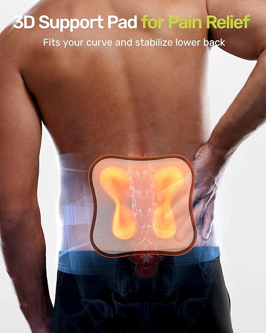 Rakiie Lower Back Brace for Women, Back Belt Support for Men with 8 Stays, Soft Lumbar Support with Full Protection, Orange Size XL
