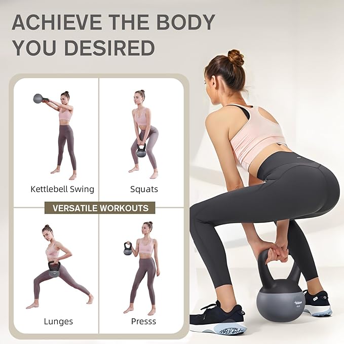 YIGUO Soft Kettlebell, Kettlebells Cushioned Impact-Resistant Base and Anti-Slip Grip, Strength Training Kettle Bell for Women and Men, Home Workout