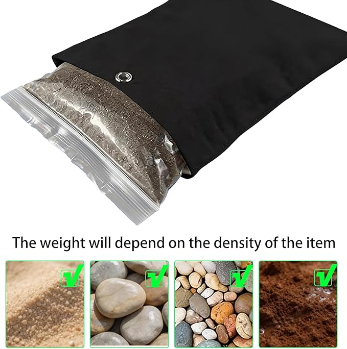 10 Pack Outdoor Curtain Weights 16oz Heavy Curtain Weights Bags Curtain Bottom Weighted Sandbag with Retainer Clips for Outdoor Curtains Tent Tablecloths Pergola