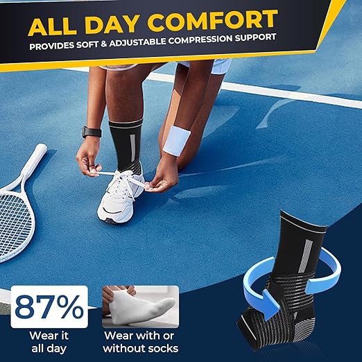 NeoTech Care Adjustable Ankle Support Brace (Black, Size XL, 1 Unit)