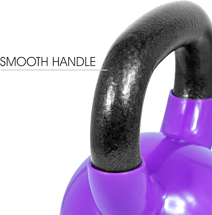 Yes4All Kettlebell, Vinyl Coated Kettlebell Cast Iron Sets with Stable Flat Bottom for Full Body Workout, Push up, Grip Strength Training & Weights Exercises