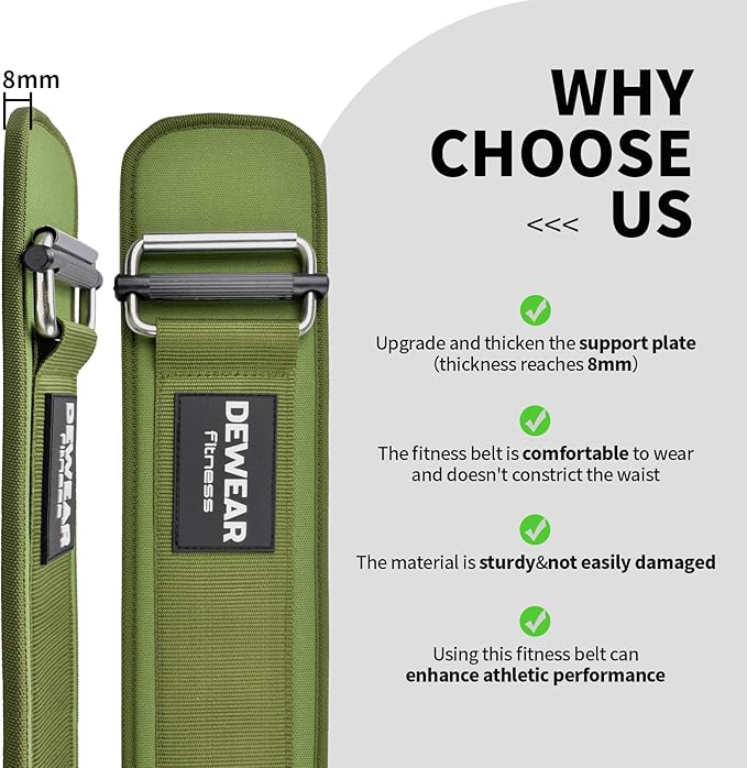 Durable Weight Lifting Belt, 4'' Wide Gym Belt for Bodybuilding, Powerlifting, Squats, Deadlift - Provides Lumbar Support & Stability for Men & Women