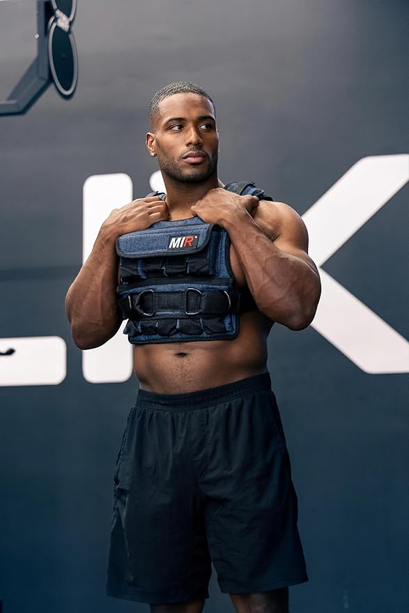 miR Air Flow Weighted Vest with Zipper Option 20lbs - 60lbs Solid Iron Weights Machine Washable. Workout Vest for Men and Women