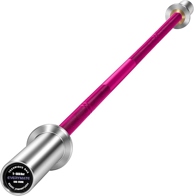 EVERYMATE 5kg Olympic Technique Bar – Lightweight Aluminum Training Barbell for Beginners, Youth & Rehab | 25mm Knurled Grip, 150lb Capacity, Compatible with 2" Weight Plates – Ideal for Form Practice & Cross-Training