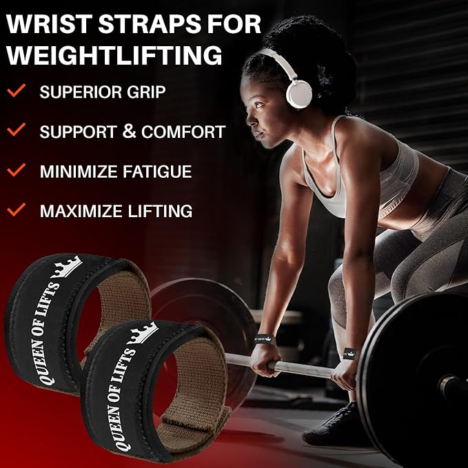 TECEUM Lifting Straps for Weightlifting Gym Strength Training - Wrist Straps with Neoprene Padded Cotton - Men & Women – Ideal for Powerlifting, Bodybuilding & Deadlifts