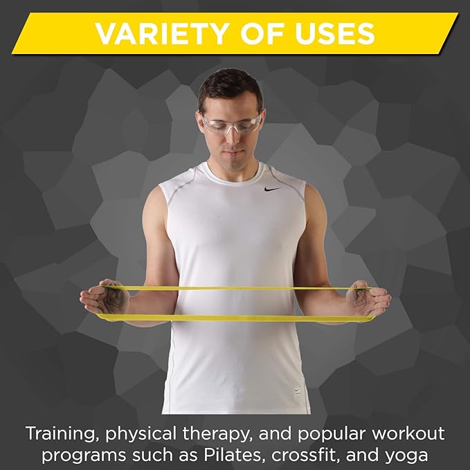 THERABAND Resistance Band Loop, Professional Latex Mini Band for Lower Pilates, Crossfit, Yoga, Stretching, Physical Therapy, Strength Training without Weights, 12 Inch, Yellow, Thin, Beginner Level 1