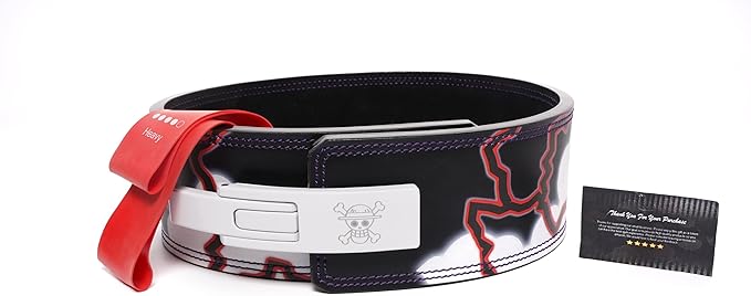 Anime Weight Lifting Lever Belt | 10mm Premium Leather Weightlifting Belt for Powerlifting, Bodybuilding, Deadlift, Squats, Exercise Workout | Heavy Duty Gym Belt Best for Men & Women