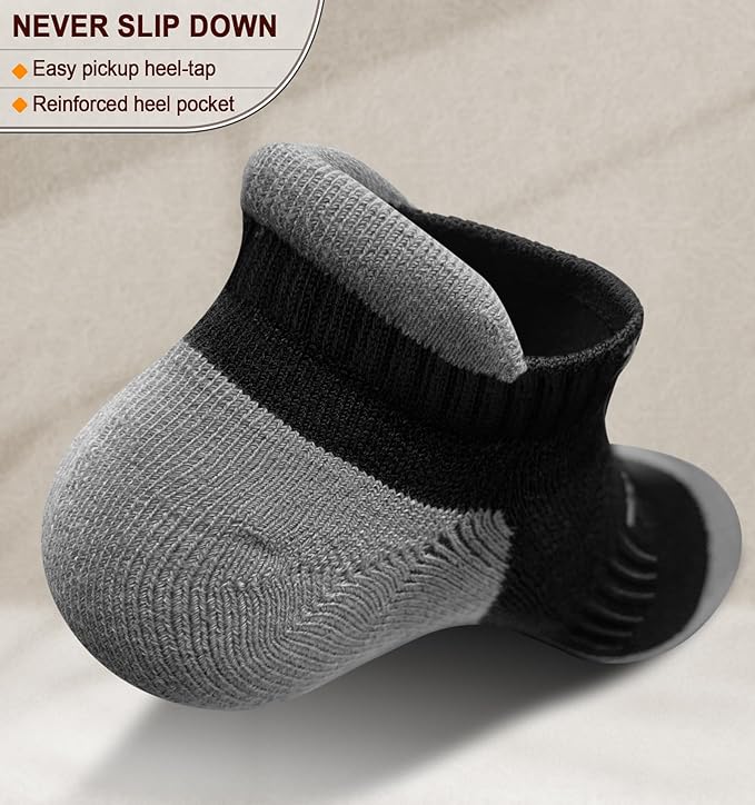 BULLIANT Men Running Socks,Active Ankle Socks No Show For Men With Cushioned Footbed Arch Support Breathable Wicking