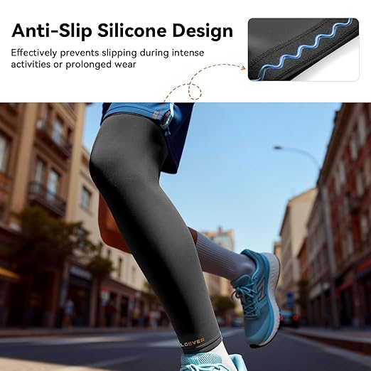 Copper Leg Compression Sleeve for Men & Women [360° Full Compression & Copper Infused] Knee Stabilizer Brace for Meniscus Tear, ACL, MCL, Arthritis & Joint Pain Relief, Calf & Thigh Support for Running