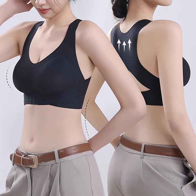 Posture Bras for Women Front Closure Cross Back Wireless Posture Corrector Bra Support Push Up No Underwire Bralettes 2026