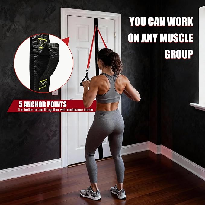 LEEKEY Resistance Bands, Exercise Bands with Handles,Pull Up Assist Bands - Band Set with Door Anchor - Bands for Working Out,Band for Men and Women Fitness Training,Home Workouts